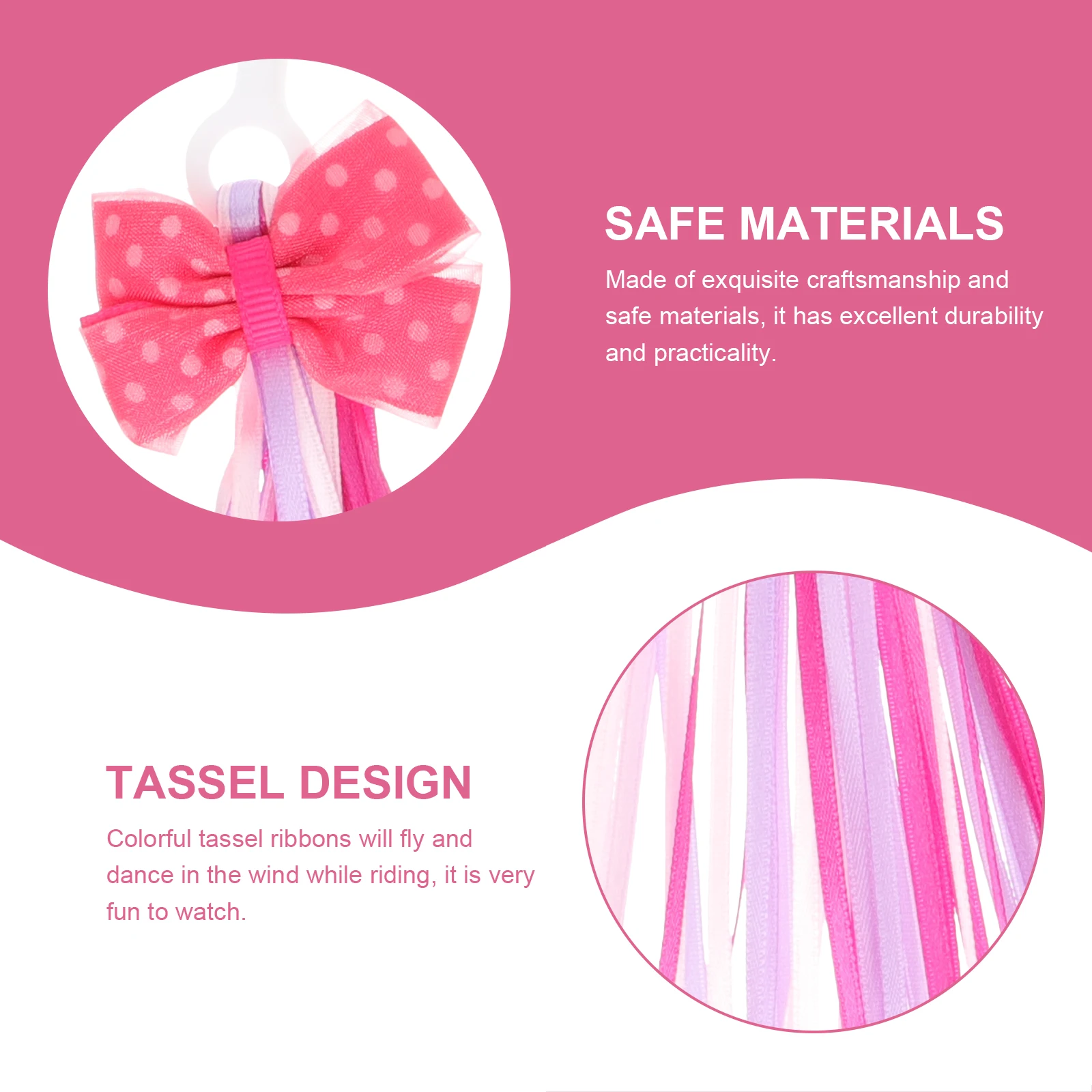 

1 Set Bike Handlebar Streamers Bell Decoration With Colorful Ribbons Scooter Tricycle Accessories Bike Streamers Handlebar