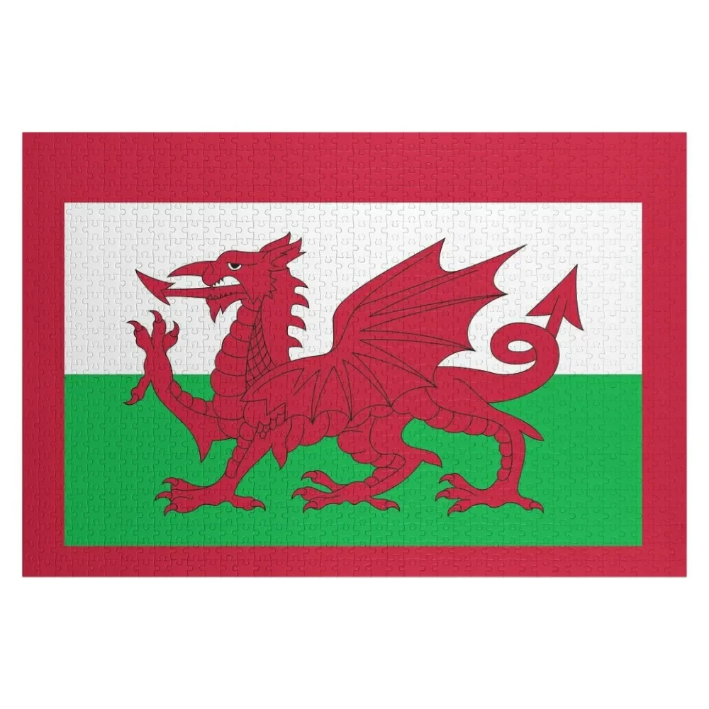 Flag of Wales Jigsaw Puzzle Anime Custom Name Child Toy Wooden Animal Puzzle