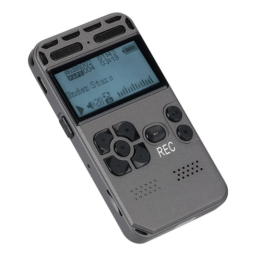 Digital Voice Recorder Voice Activated Mp3 player 32GB Music Player Card One-button Record Noise Reduction Dictaphone V35