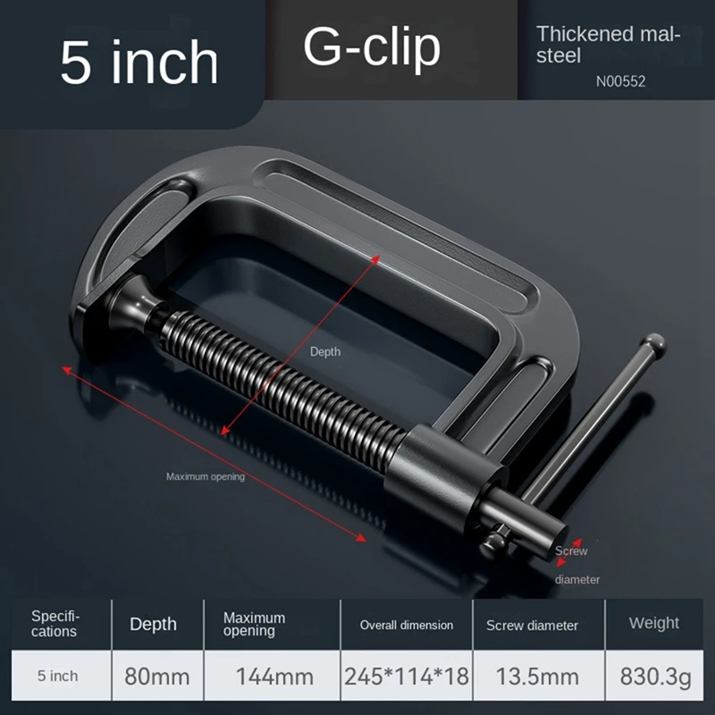 Heavy Duty G Clamp With Opening, G-Type Thickened Woodworking Clamp, Suitable For Woodworking And Welding