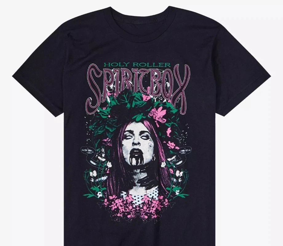 

Vtg Spiritbox Holy Roller Album Cotton Black Men T-Shirt Unisex Men Women Summer Casual Crew Neck Cotton Tee