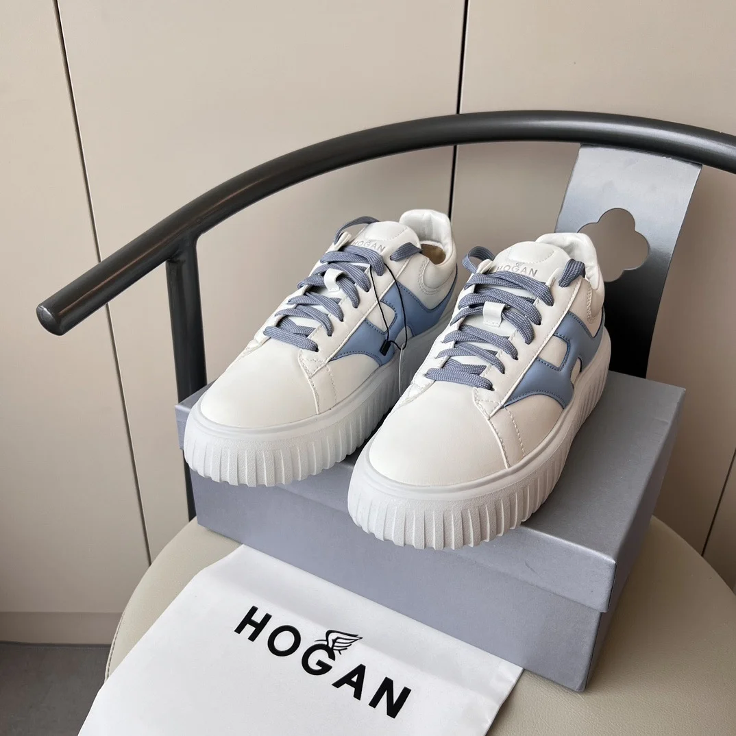 Hogan Blue H-STRIPES 스니커즈, 통기성 스니커즈, 트렌디한 여성 신발, 트렌디한 디자인 감각