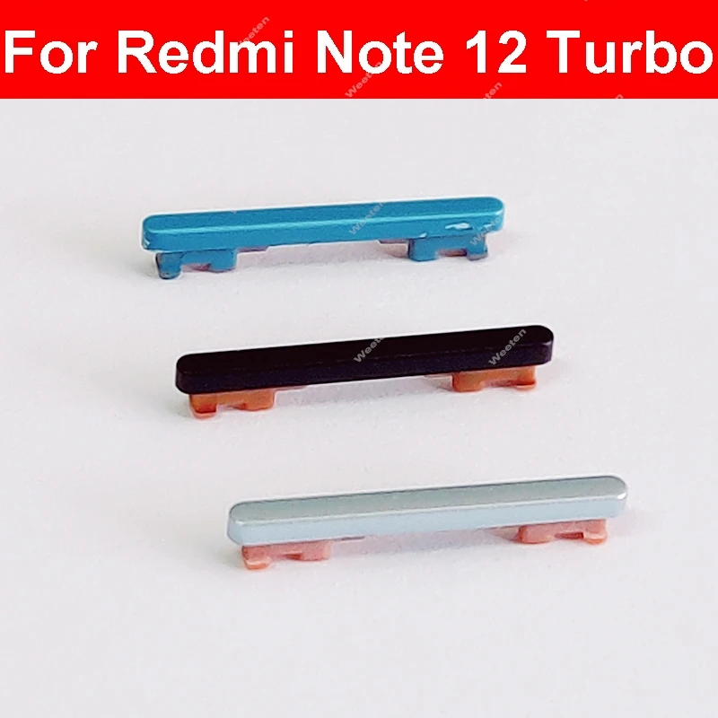 For Redmi Note 12 Turbo 23049RAD8C Up/Down Volume Side Button Power Volume Button Power Side keys Replacement Repair Spare Parts