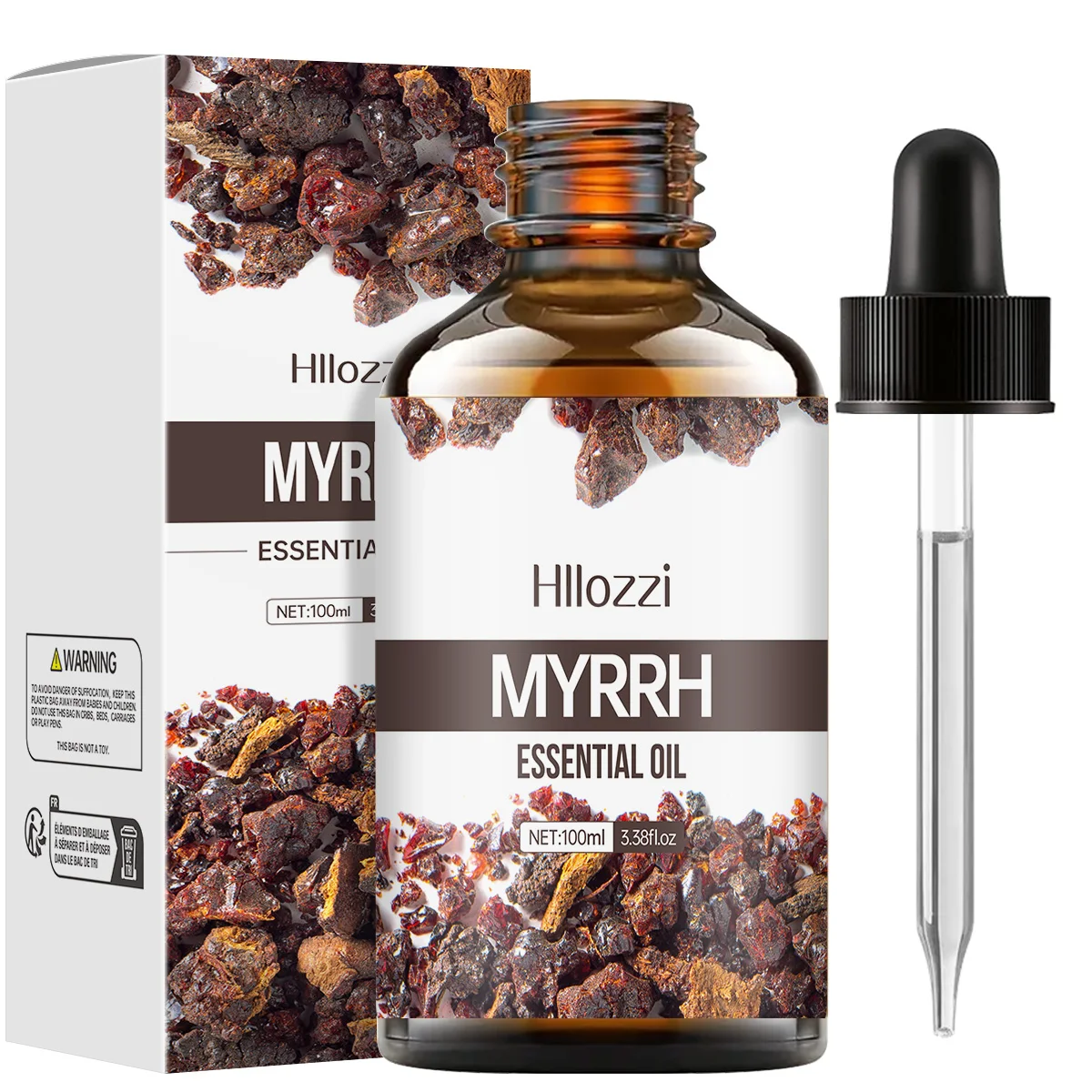 100 ml/60 ml/30 ml Myrrhe-Ätherisches Öl, Hautpflege-Ätherische Öle, geeignet für alle Hauttypen, langanhaltender Duft, Aromatherapie. – Detail 1