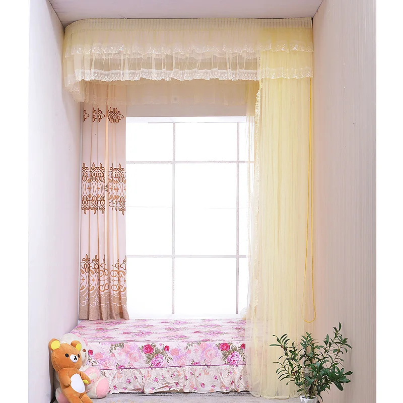 Custom Made Pull Curtain Ceiling Track U-Shaped Large Tatami Multi-Functional Leather Bed High Mosquito Net