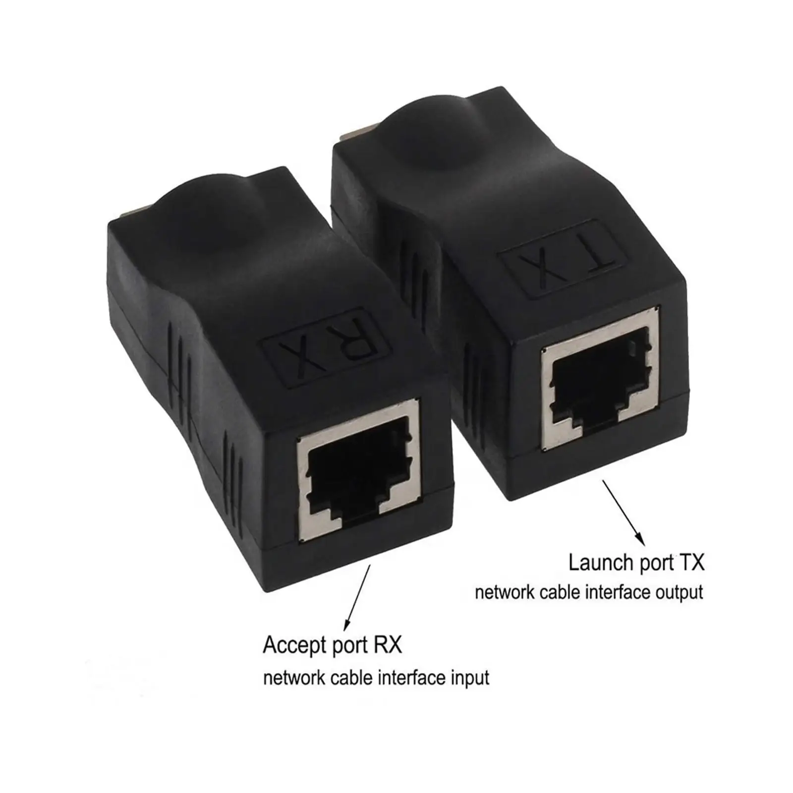 2pc HDMI-Compatible Extender 4K RJ45 Ports LAN Network HDMI-Compatible Extension Up To 30m Over CAT5e / 6 UTP LAN Ethernet Cable