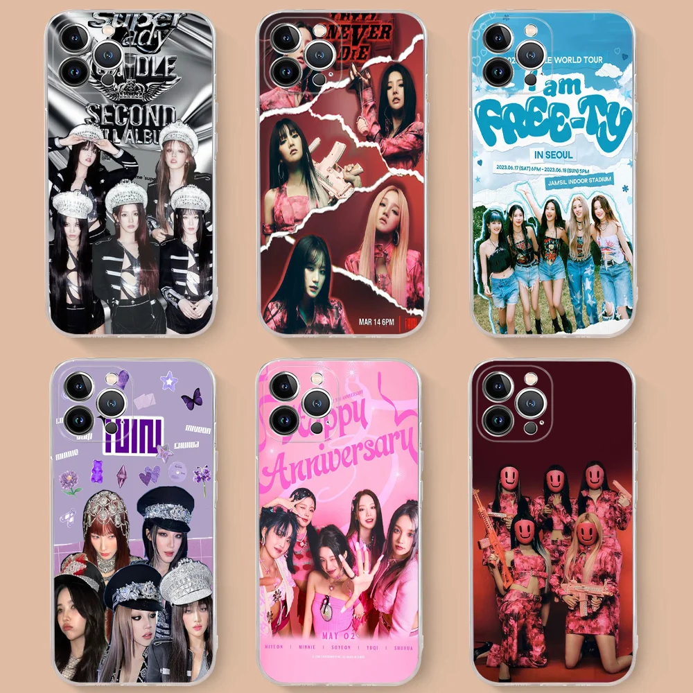 KPOP G-(G)I-DLE G-gidle Phone Case For IPhone 16 15 8 7 6 6S Plus X SE XR XS 14 11 12 13 Mini Pro Max Mobile Case