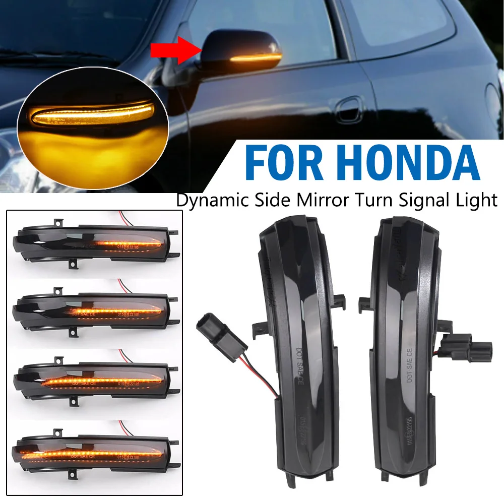 

2PCS Dynamic LED Side Mirror Light For Honda Civic Hatchback Honda Accord MK7 Turn Signal Blinker Lamp No Error