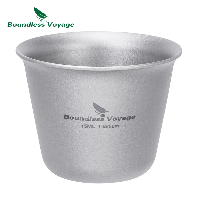 Boundless Voyage Mini-Weinglas, Titan-Teetasse, tragbarer Trinkbecher, Whiskybecher, Outdoor-Camping-Trinkgeschirr, 1 Stück, Ti3069D