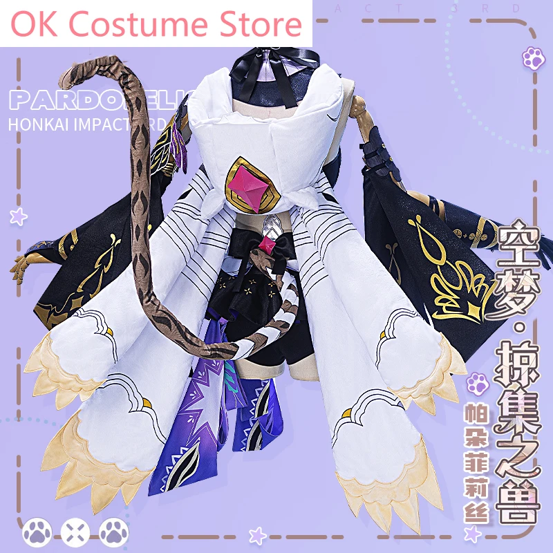 Anime! Honkai Impact 3rd Pardofelis Game Suit Sweet Lovely Uniform Cosplay Costume Halloween Carnival Party Outfit Women