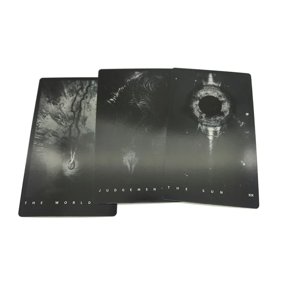 Large Size Sturdy Deck The Black Divination Tarot Deck - Featuring Gothic Artwork and Intuitive Symbolism with Guide Book