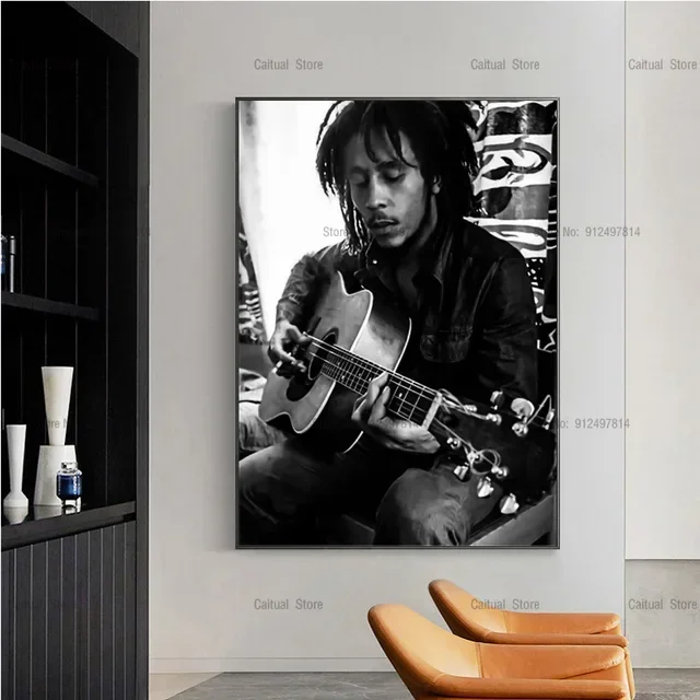 بوب مارلي التدخين أبيض وأسود قماش اللوحة الفنية HD الموسيقى ستار صور طباعة لغرفة المعيشة جدار ديكور ديكور المنزل الأنيق