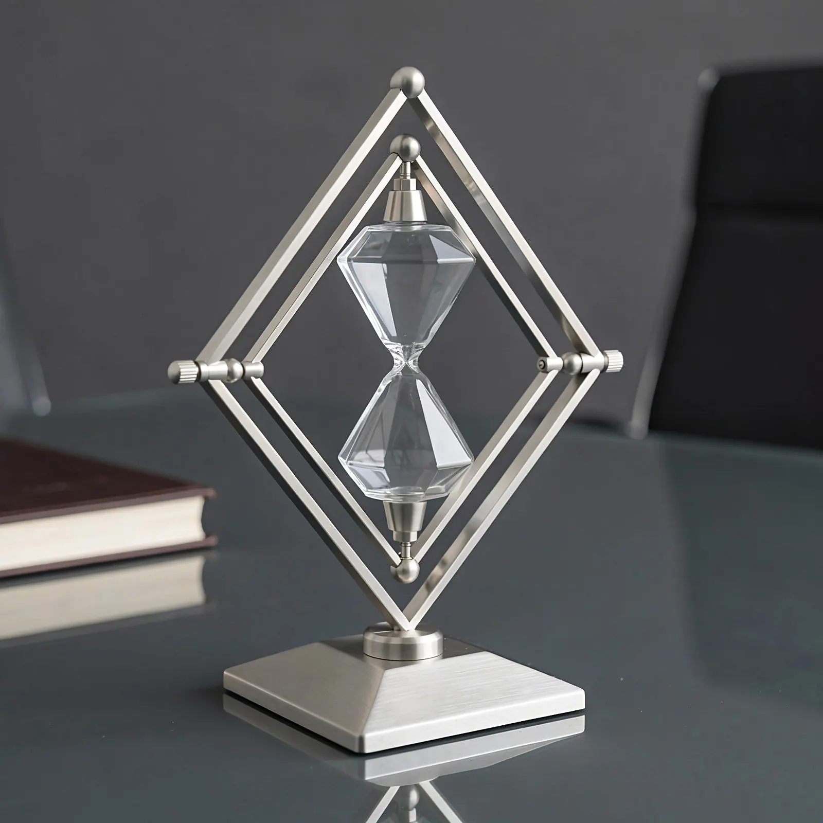 Vintage 360° Rotating Empty Hourglass Fillable DIY Sand Timer for Wedding Desktop Empty Hour Glass Tabletop Sand Clock Home