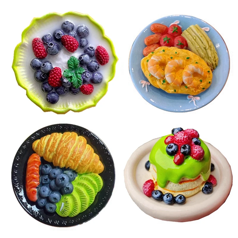 Blueberries Fruit Platter, Sandwich Handmade painted 3D Fridge Magnets Tourism Souvenirs Refrigerator Magnetic Stickers Gift