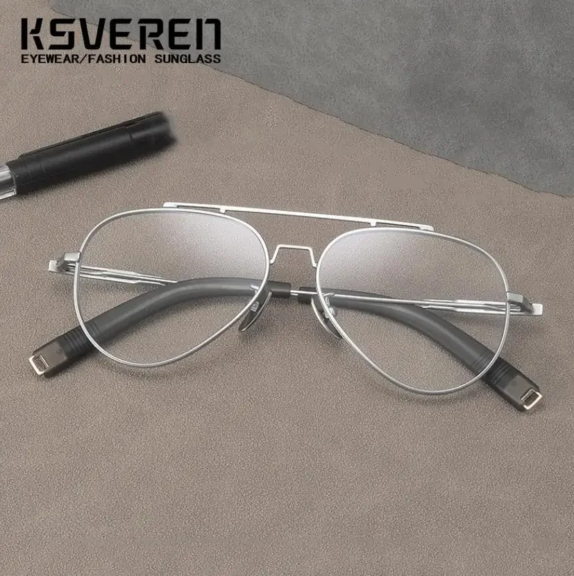 2024 новые модные очки-авиаторы, винтажные титановые очки для чтения, роскошная оправа для очков по рецепту от 0 +0,5 до +6,0