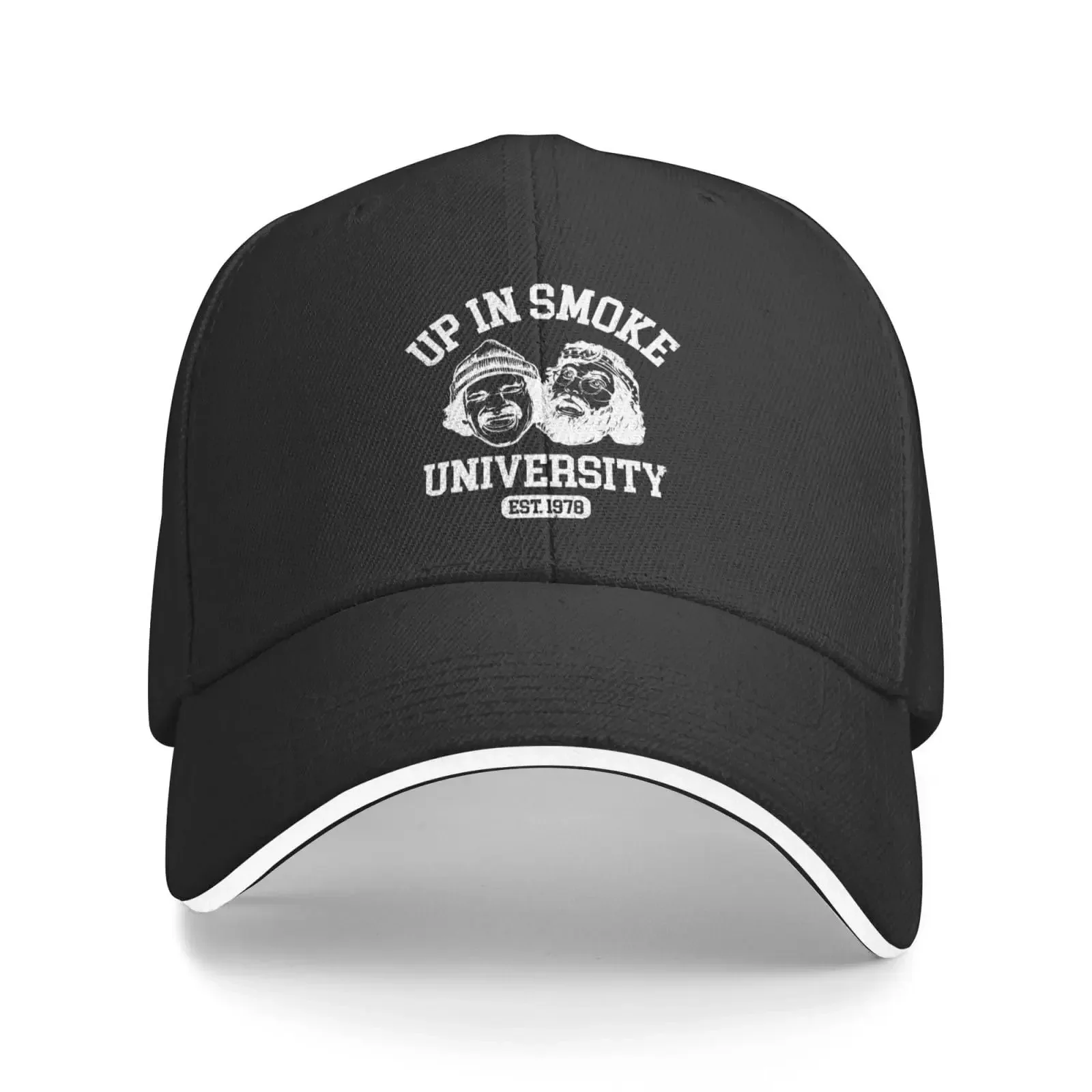 Cheech and Chong University Hat Baseball Cap Duck Tongue Cap Adult Sandwich Hat Skull Cap Black