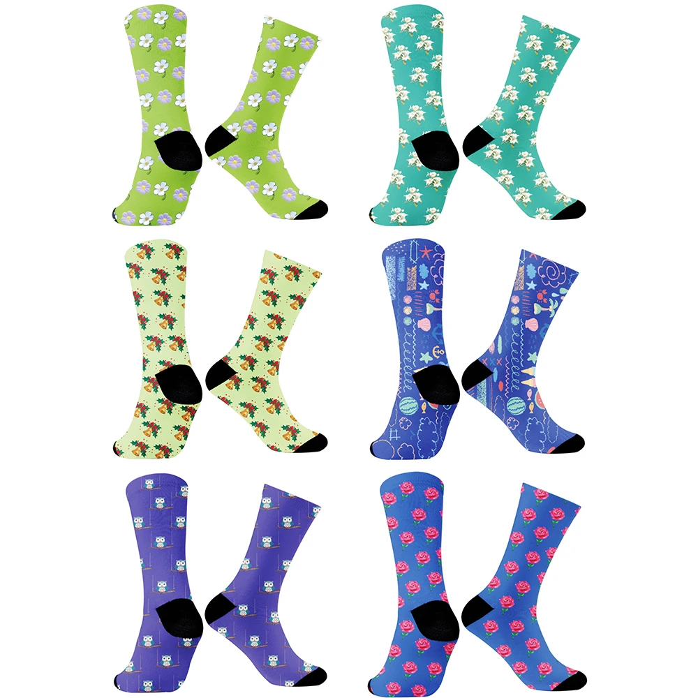 

Новинка 2024, носки с принтом, Летние повседневные носки для вечеринки в стиле Харадзюку, повседневные забавные носки