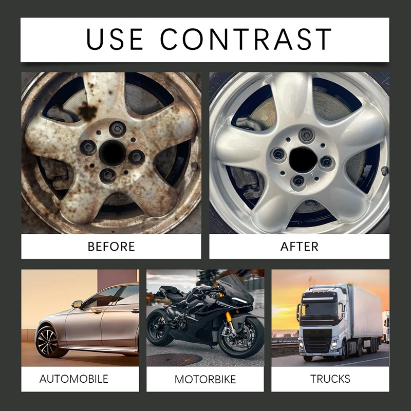 120ml Car Rust Remover Car Wheel Hub Metal Surface Cleaning Rust Removal Cleaning Stain Removal Bright Cleaning Agent Practical