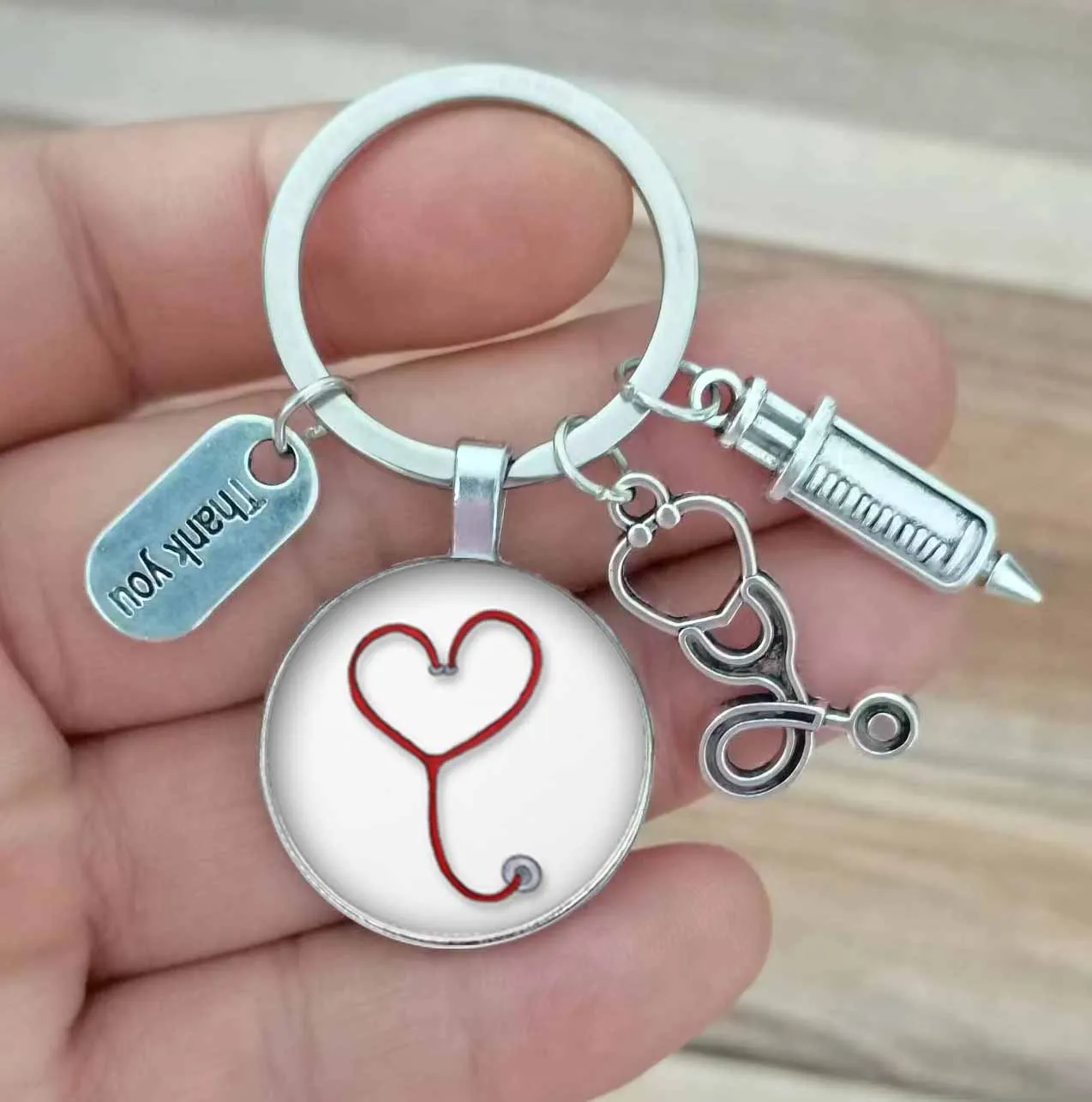 

Thank The Doctor/Nurse For Enjoying The Classic Picture Stethoscope Key Ring