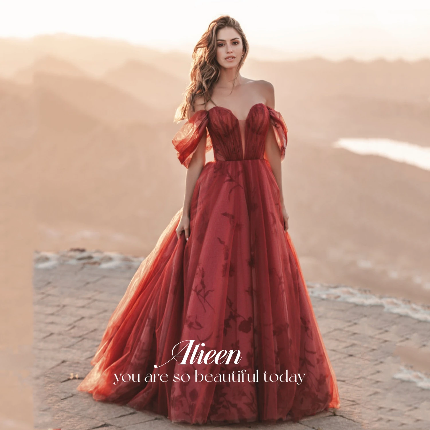 Aileen Dresses Gala Party Dress Women Elegant Luxury Ball Gown Off the Shoulders Red Prom Dress 2024 Line A Cocktail of Dresses