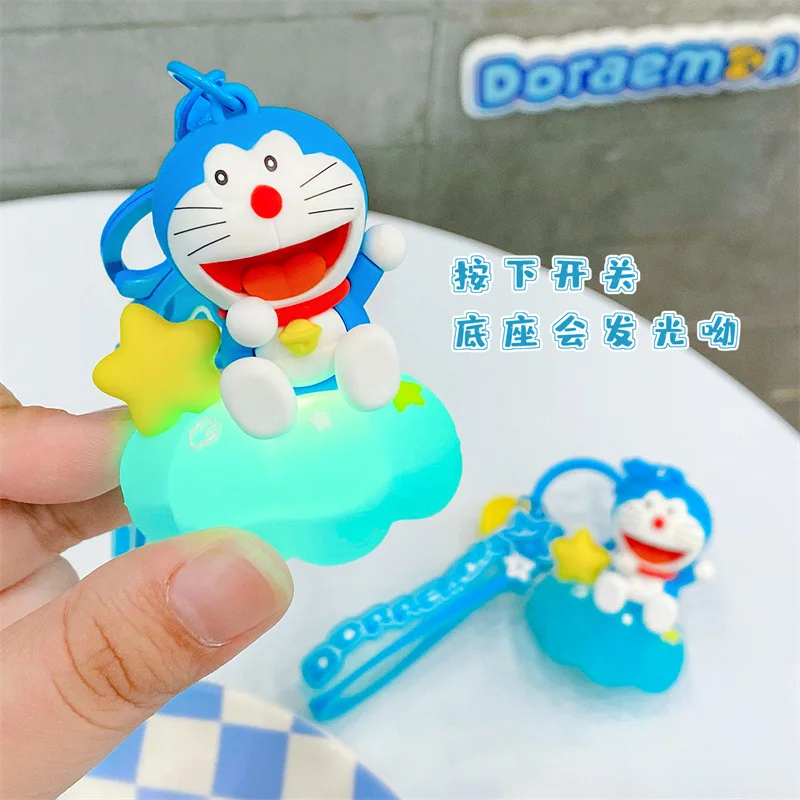 Doraemon Mysterious Deep Sea Night Light Keychain PVC Statue Action Figurine Desk Collectible Anime Model Toys Figures Gift