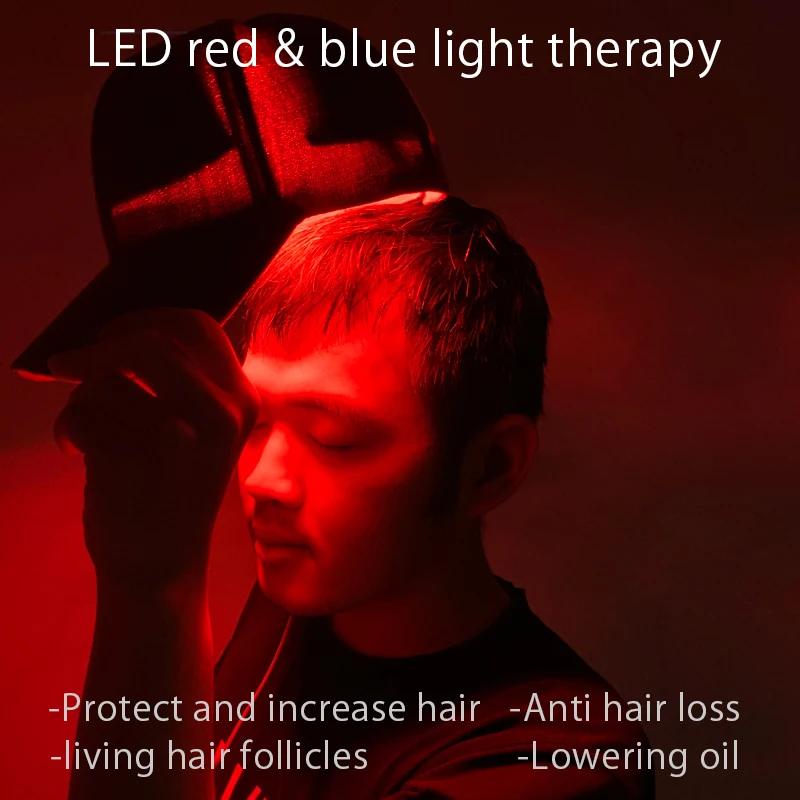 Red&Blue Light Therapy Cap with 60 2-in-1 lamp beads Wave Hair Nourishing Promote Blood Circulation and Regulate Oil Secretion