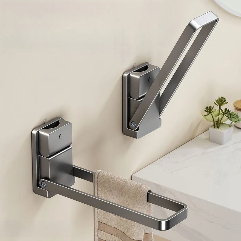 Foldable Towel Rack with a Suction Cup Bathroom Towel Holder No-Drill Towel Rack Towel Bar Self-Adhesive Bathroom Towel Rail