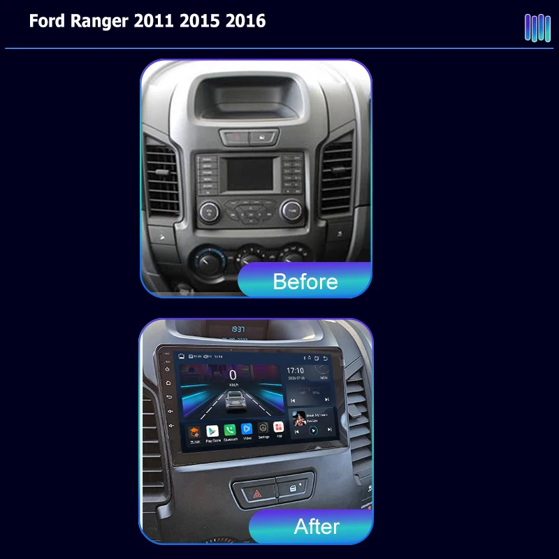 AI VOICE roadivox Android car radio for  Ford Ranger 2011 2015 2016 stereo GPS Navigation video Multimedia Player tape
