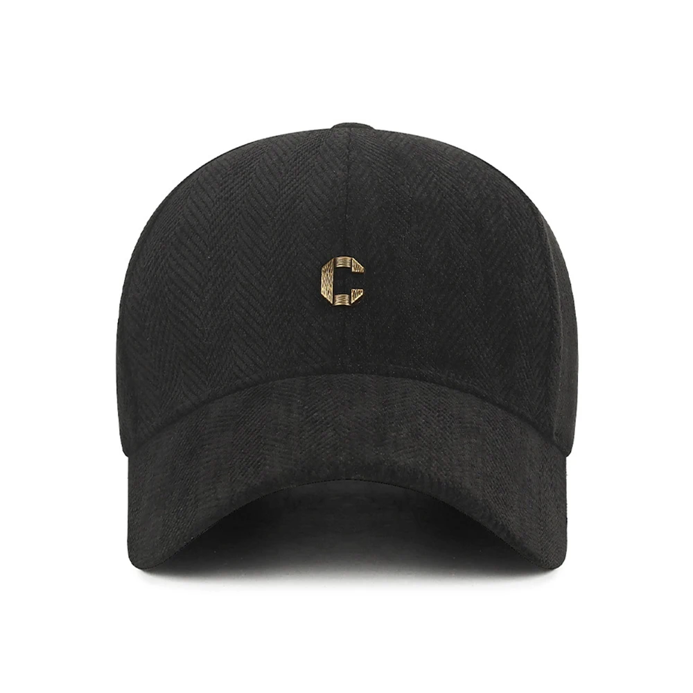 FS الفاخرة المعادن إلكتروني قبعة بيسبول للرجال البني الأسود الشتاء النساء قبعة أنيقة الكورية الشارع الهيب هوب قبعات Casquette أوم 2025