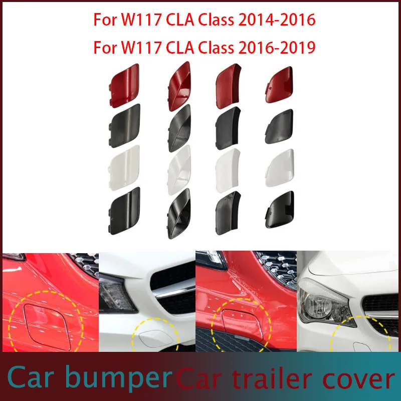 

Car Front Bumper Tow Hook Cover Cap Black White Red For Mercedes W117 For Benz CLA Class 2014-2019 CLA180 CLA200 CLA220 CLA260