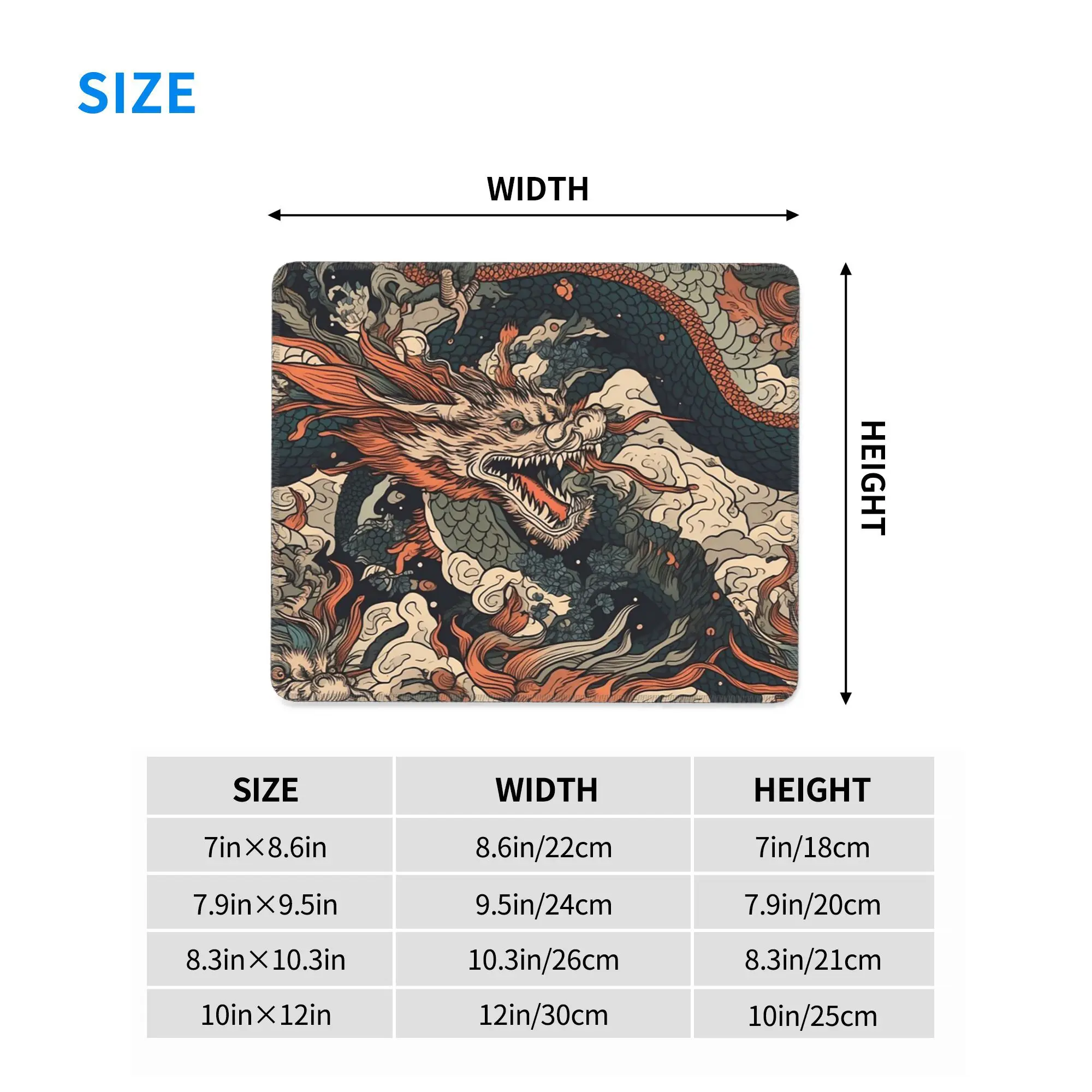 ドラゴンパターンシームレスマウスパッドコンピュータキーボードマウスマットゲーム PC ラップトップデスクマットオフィスアクセサリーテーブルマット