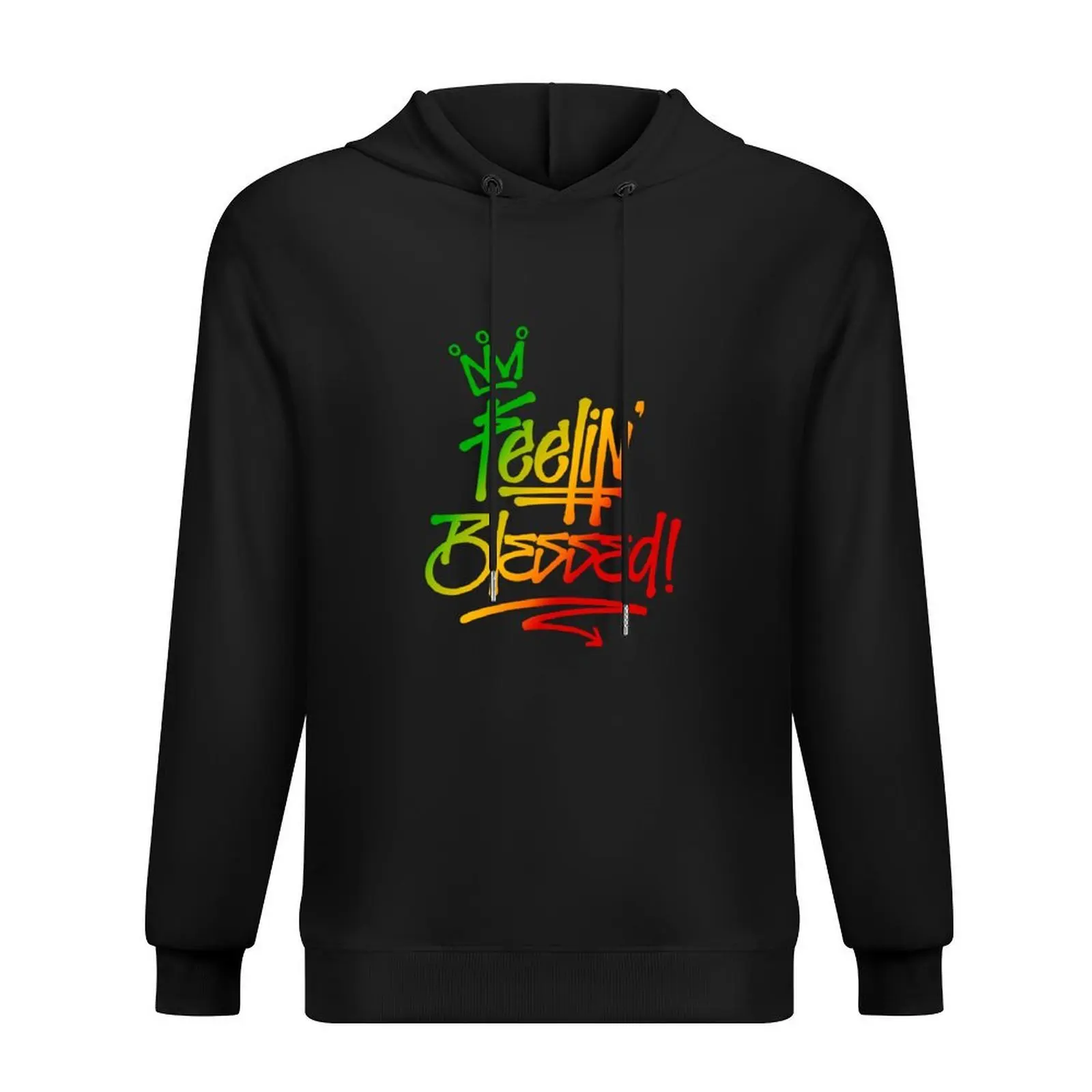

Feelin Blessed Graffiti Tag Style Rasta Colors Reggae Hoodie blouse autumn men's clothes men's hoodie sweatshirt