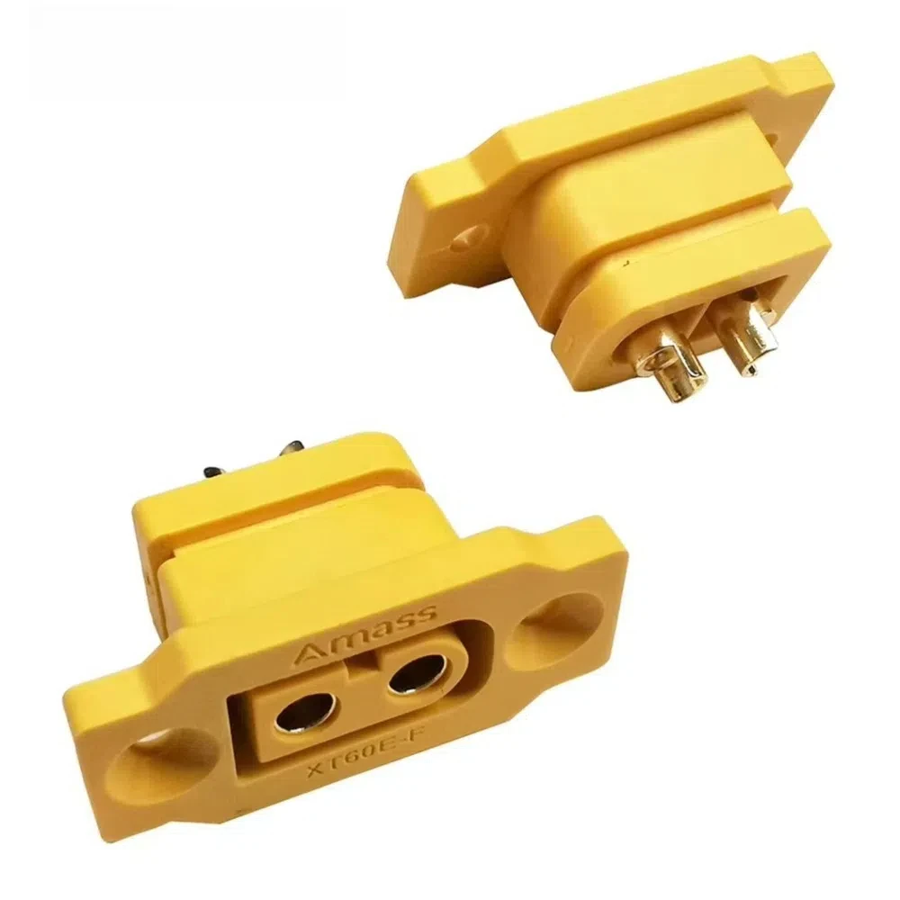 5pcs New AMASS XT60E Connector Yellow Plastic XT60E Male Plug Mountable FPV Racing Fixed Board XT60E Female Plug