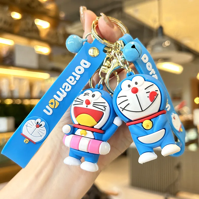 Anime Doraemon Cute Doll Pendant Figures Tinker Bell Cat Robot Cat Kawaii Fashion Keychain Bag Keyring Pendant Birthday Gifts