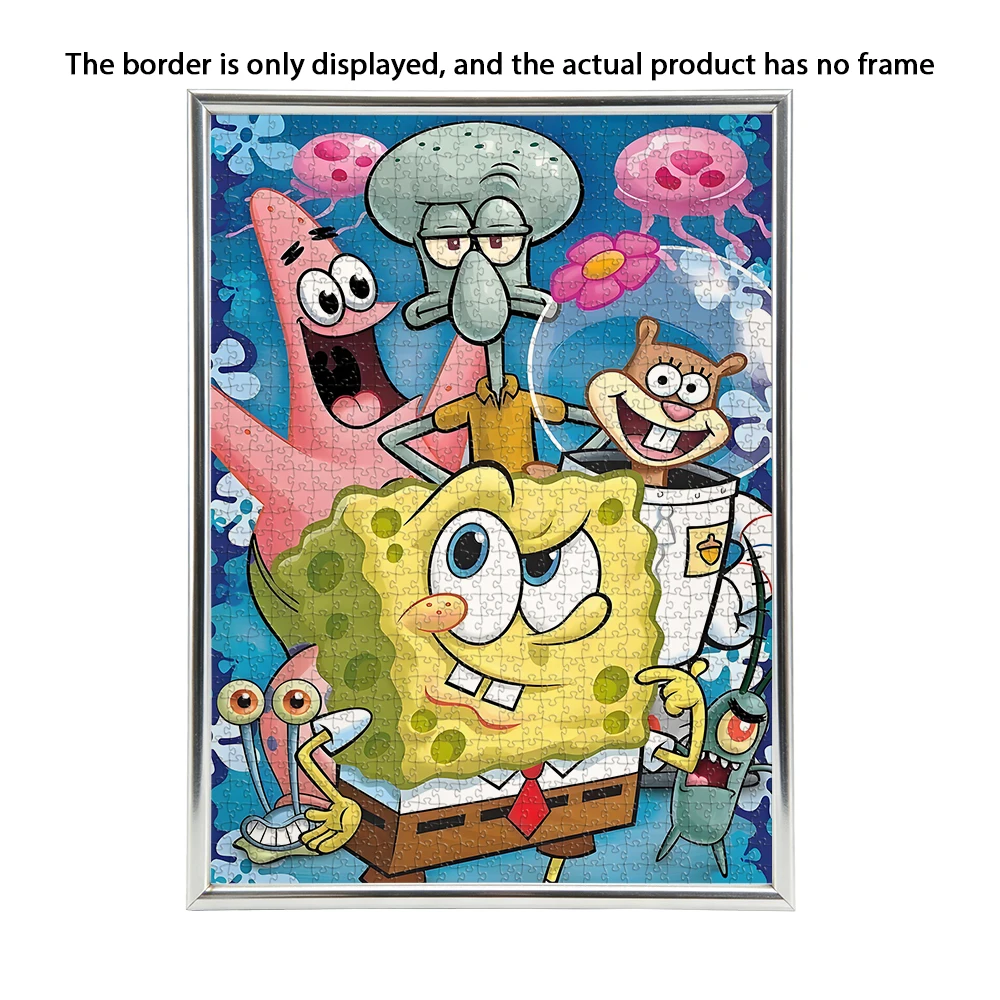 Jeu de puzzle en bois Bob l'éponge - Jouet éducatif en différentes tailles de pièces 108/200/300/500/1000 pièces disponibles