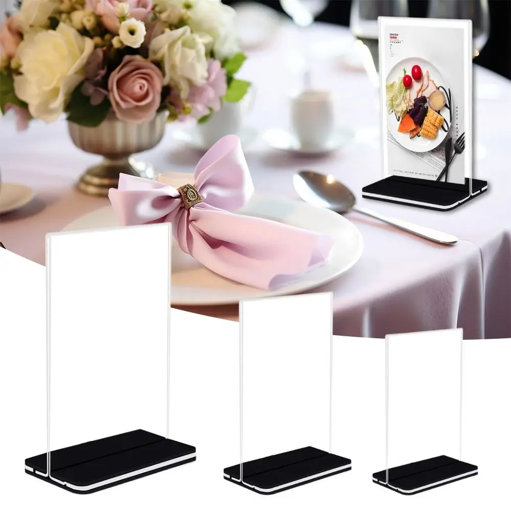 New Acrylic Panel Wine Catalog Menu Display Stand A4 A5 A6 Double Sided Photo Display Frame Transparent Desktop Ornament