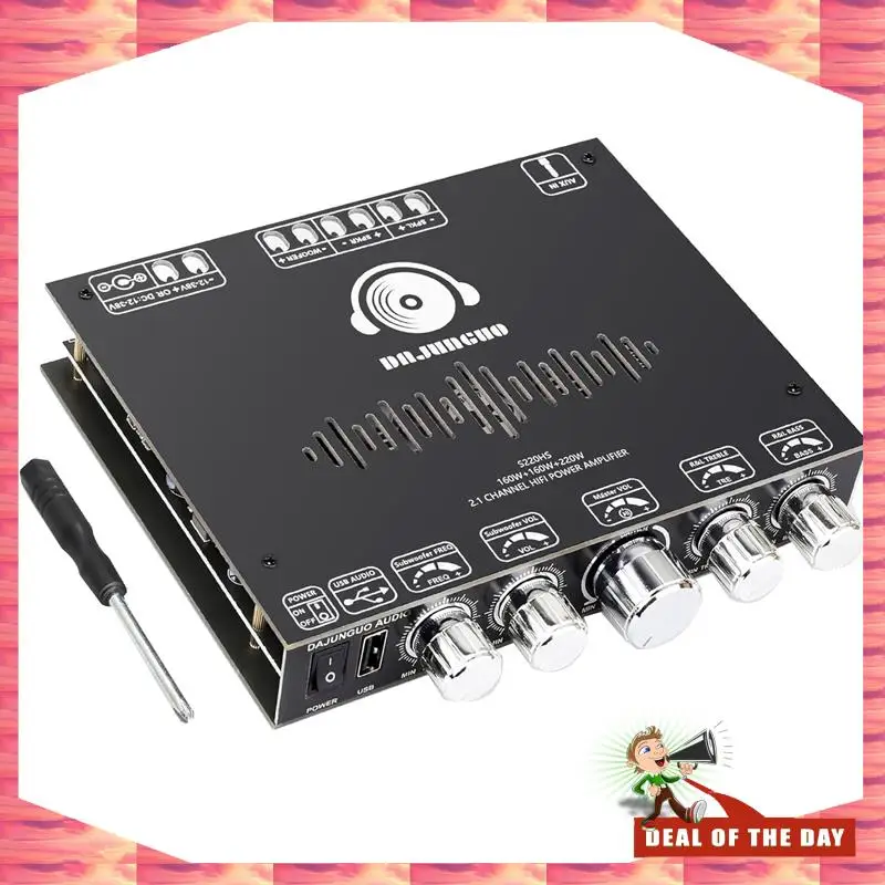 24-Hour Delivery DAJUNGUO 1Set S220HS Bluetooth Power Amplifier Board, 2.1 Channel 12V-38V Audio Power Amplifier Module