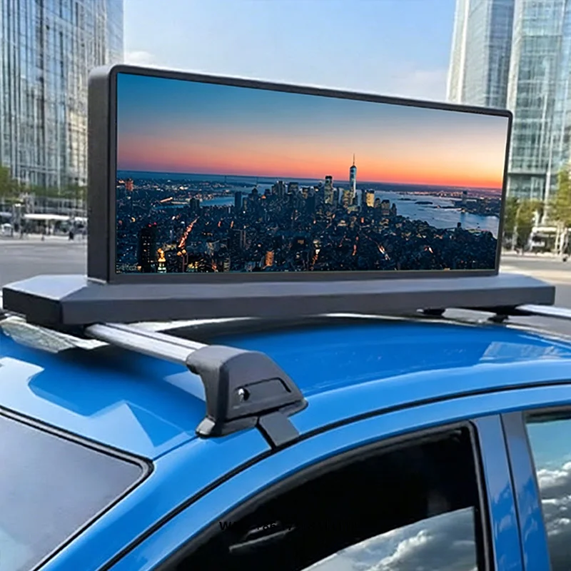 High-quality P2.5 taxi roof LED display, full-color LED double-sided IP65 roof LED billboard