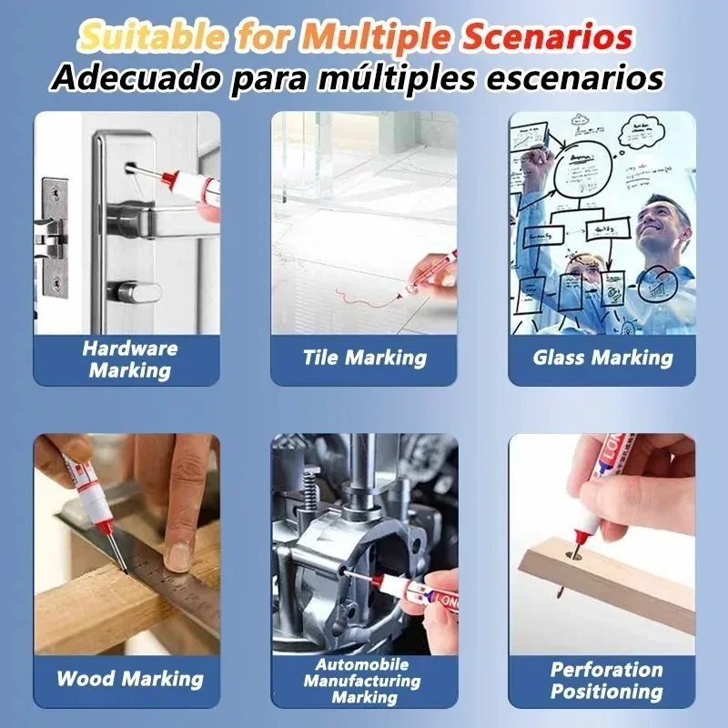 20 مللي متر حفرة عميقة طويلة بنك الاستثمار القومي رئيس علامات للمعادن ثقب القلم مقاوم للماء الحمام أداة نجارة ديكور قلم متعدد الأغراض//// #4