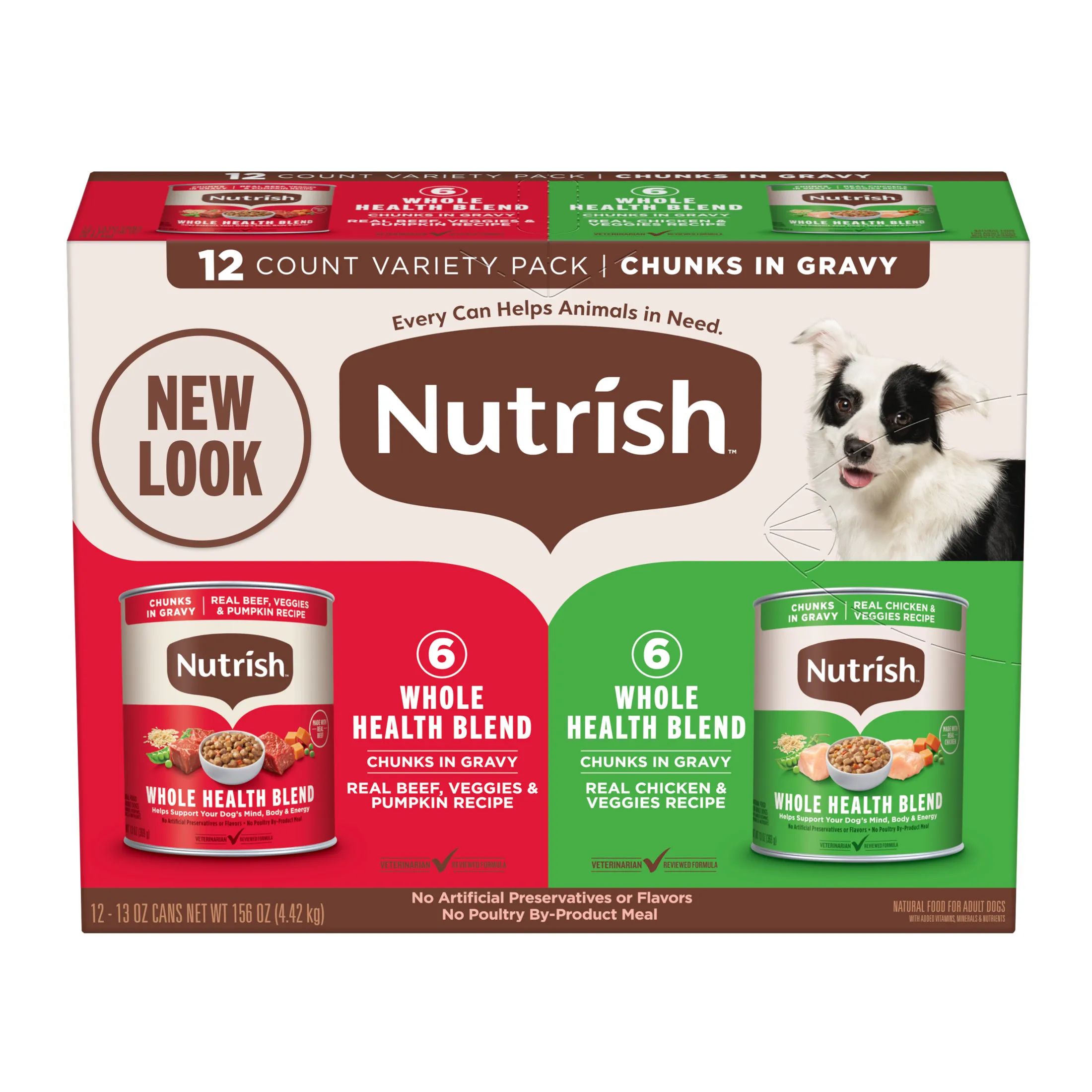 Whole Health Blend Chunks in Gravy Wet Dog Food Variety Pack 13 oz Cans 12 Pack