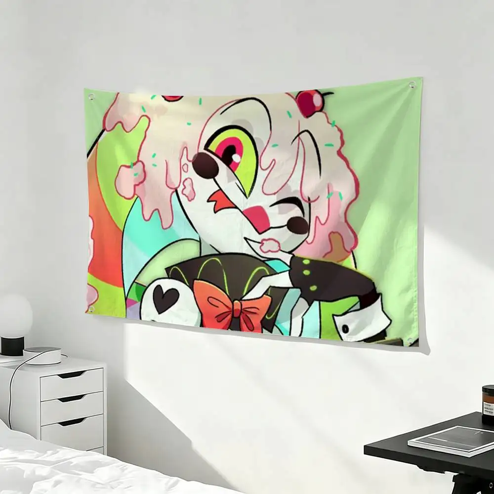 Hot Cartoon H-Helluva B-Boss  Flag Suitable For Party Club Outdoor Interior Wall Decoration Banner Fans Gift
