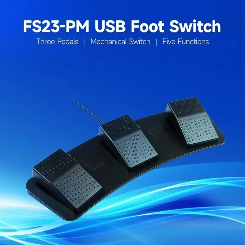 USB Foot Switch Controller 3 Pedal HID Programmable Foot Pedal Simulate Any Single Combination Keys Keyboard Mouse Hands Free