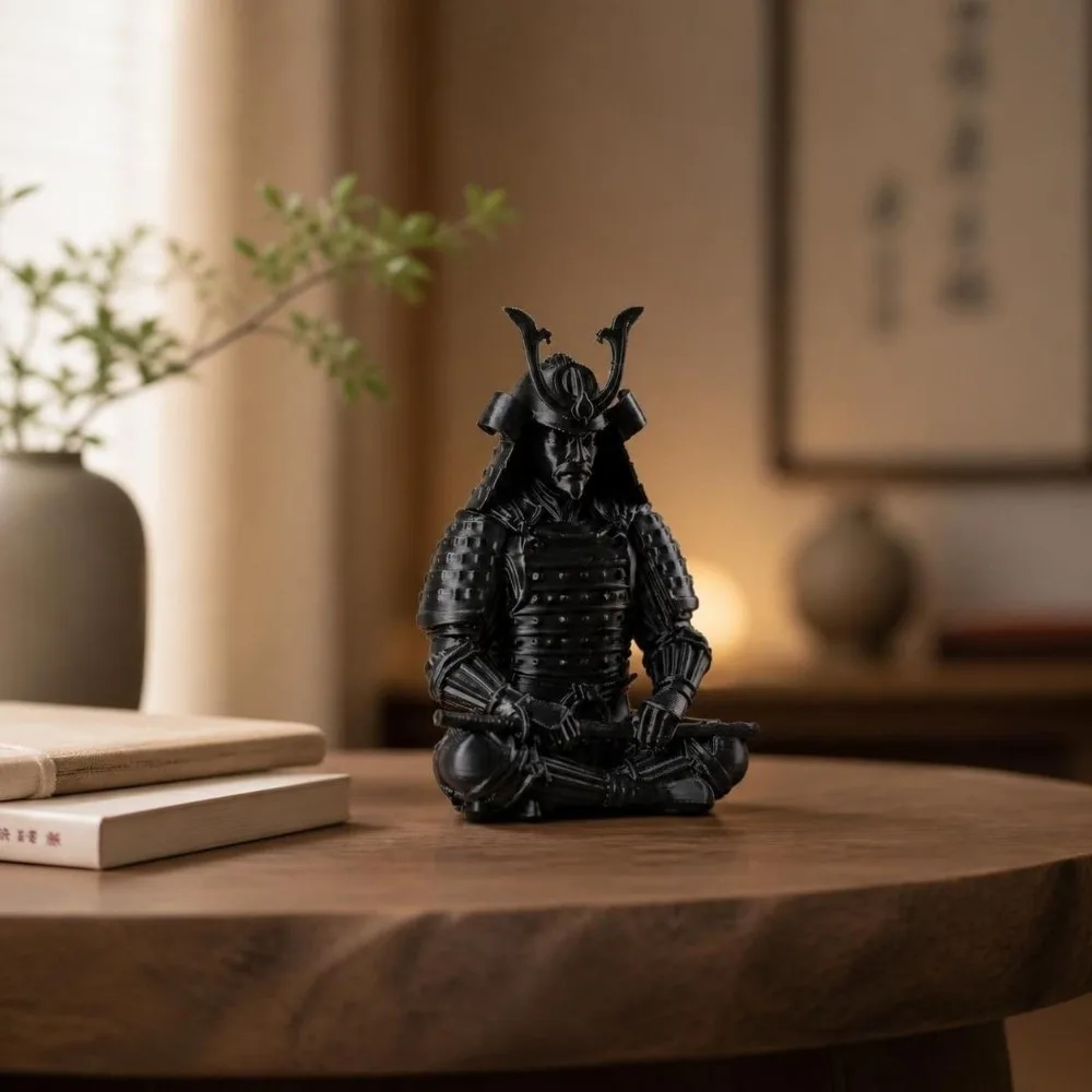 Miniatures Interior Decor 3D Printed Swordsman Figure Dark Style Home Decor Warrior Figurine Desk Ornaments Ninja Statue Office