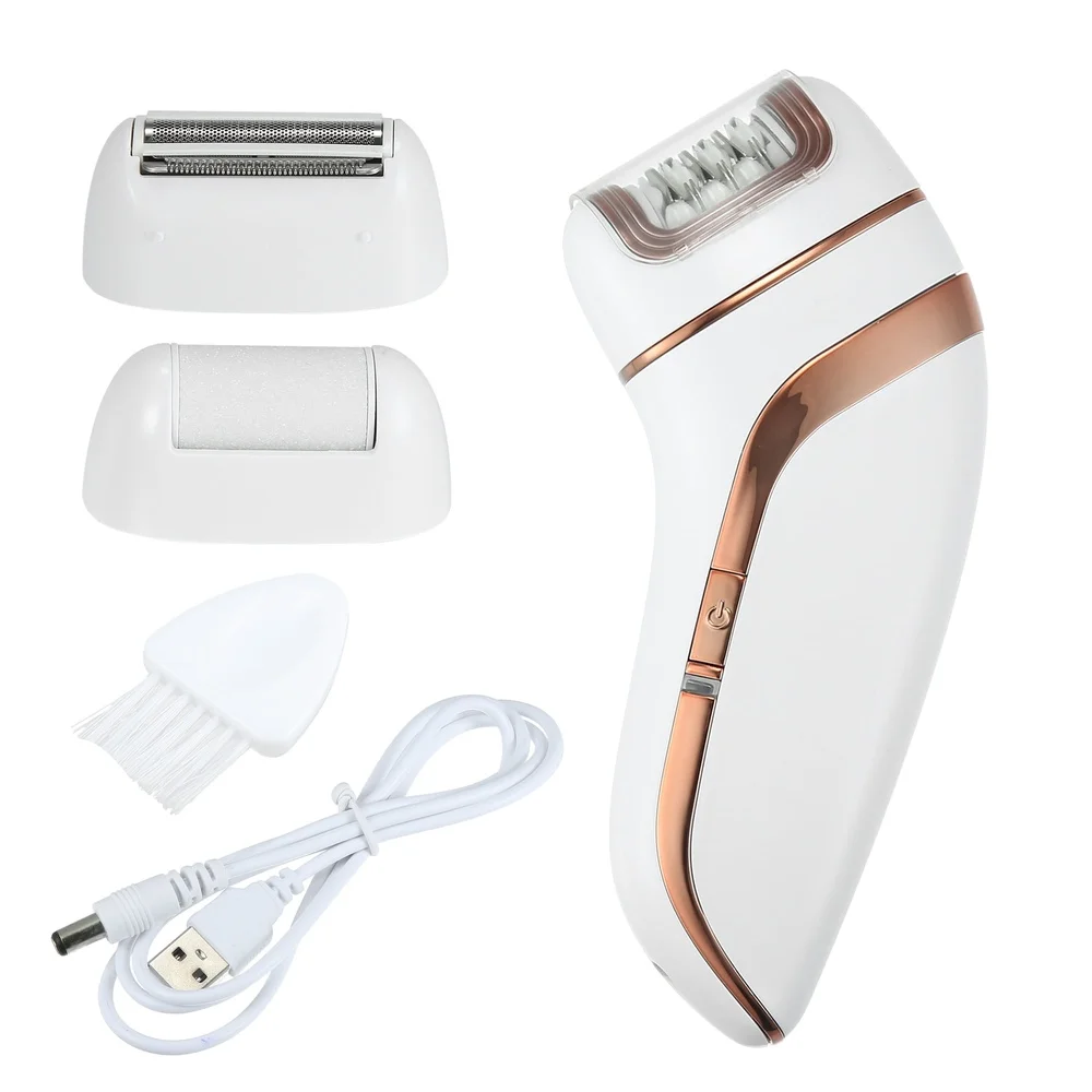 3 in 1 Electric Epilator Cordless Hair Remover Kit Rechargeable Portable Shaver Callus Remover Ergonomic Design USB Charge
