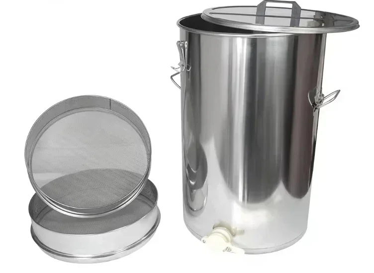 Double-layer stainless steel honey filter tank, honey tank with filter