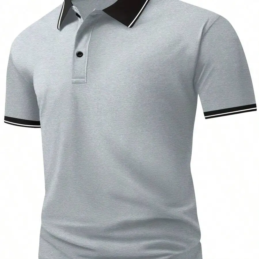 Mens Short Sleeve Shirt Solid Color Casual Sportswear