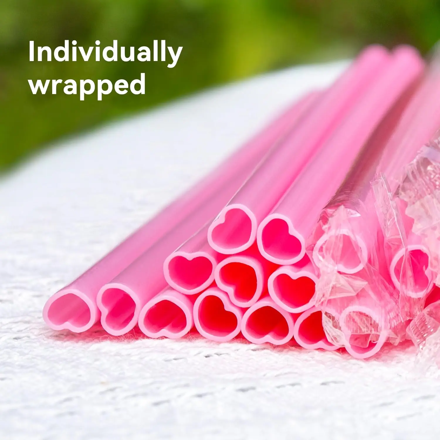 100-400 Heart Shaped Pink Straw Disposable Drinking Cute Straw to Bachelor Party bride Wedding galentines day Cocktail Supplies