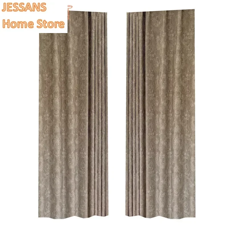 

Custom Size Fashion High-end French Retro Style High-end Thickened Chenille Jacquard Craft New Curtains Door Screen Shutter