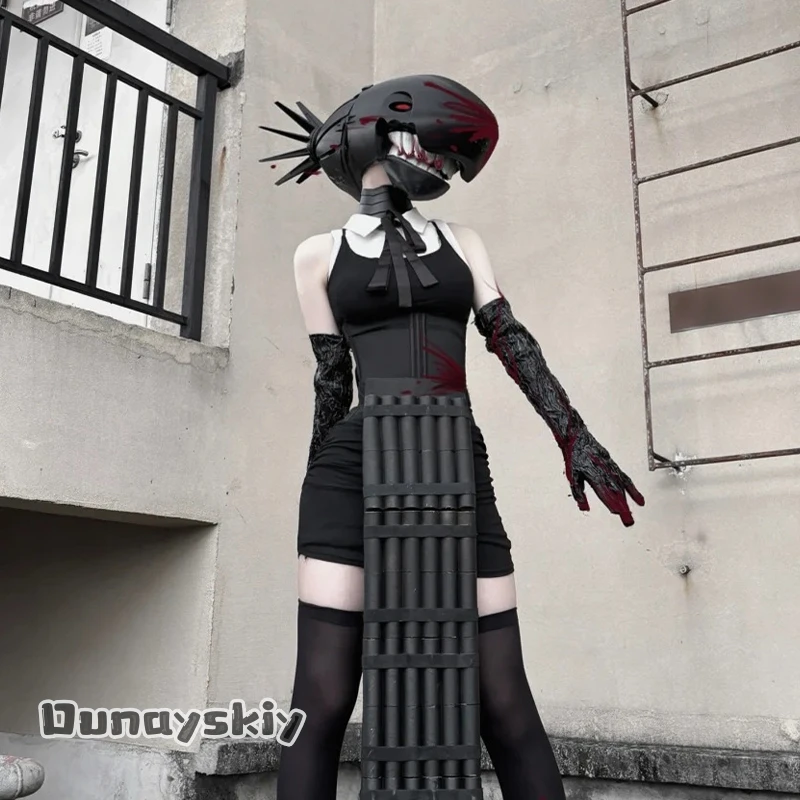 

Dunayskiy*/Reze Boom Devil Cosplay Costume Headpiece Aut Anime Outfit Shirt Halloween Jirai Kei Costume Mask lingerie babydolls
