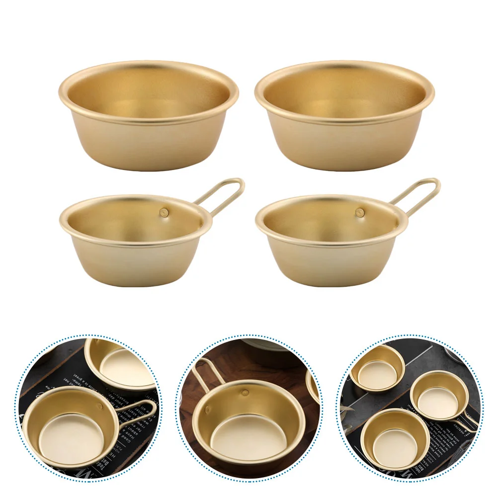 

Korean Rice Bowl Seasoning Dish Yellow Aluminum Drinks Simple Aluminium Bowls Chips